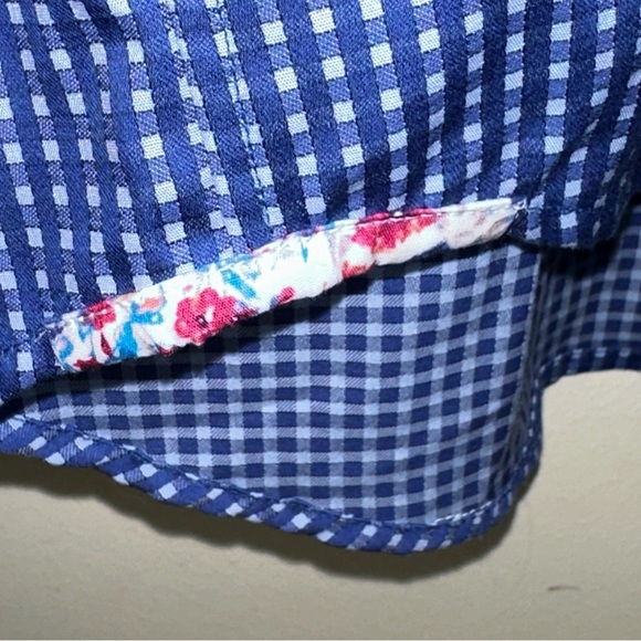 Robert Graham Men's Gingham Tailor Fit Button Up Floral Inlay Blue Size 2XL - Picture 5 of 14